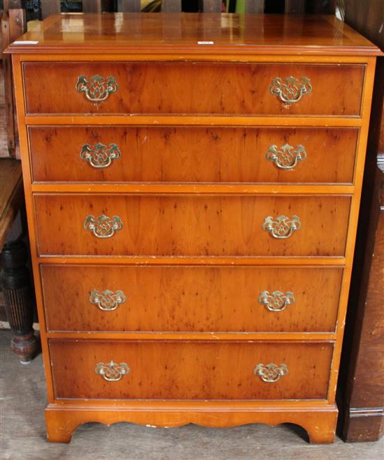 Mahogany 5 drawer chest